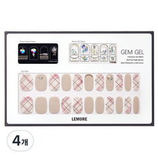 아이빛 르모어 젬젤 아트 젤네일스티커, 페머너체크(GG02), 4개
