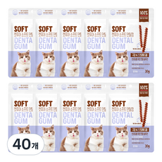 캣퓨어 고양이 소프트 덴탈껌, 20g, 40개, 구강 간건강에 도움