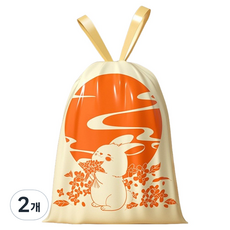 타미나요 귀여운 비닐 파우치 오렌지토끼 90p, 2개, 15L