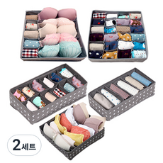 OLIVING 內衣收納盒 6+7+10+12+24格 5種組 灰色, 2套