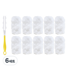 토마톰스 더스틱 양면 먼지떨이 핸들 + 리필 대 10p 세트, 혼합 색상, 6세트