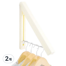 마샤투 접이식 벽면 폴딩 행거 1단, 화이트, 2개