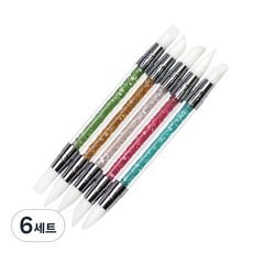 미러 실리콘 브러쉬 네일 매직툴 5종 세트, 혼합색상, 6세트