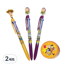 迪士尼玩具總動員 3 色圓珠筆 0.5mm 3 種 + 膠帶套裝, B型, 2組