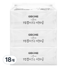 GIBONE 3層抽取式盒裝廚房紙巾, 100入, 18個