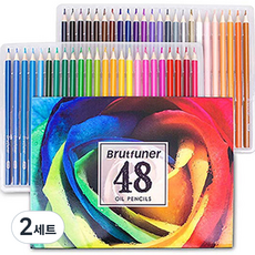 Brutfuner 드로잉 컬러링 유성 색연필, 2세트, 48색