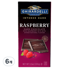 기라델리 인텐스 다크 라즈베리 초콜릿바, 100g, 6개