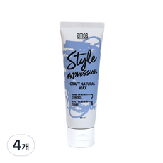 아모스프로페셔널 스타일 익스프레션 크래프트 내추럴 헤어왁스, 4개, 80ml