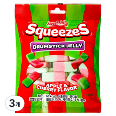 ACE M&T Squeeze 雞腿造型果凍 紅蘋果味與櫻桃味, 3個, 80g