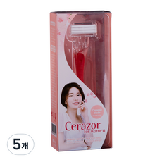 세레이져 세라믹 페이스 바디 여성용 면도기 빨강, 세레이져 레드, 5개
