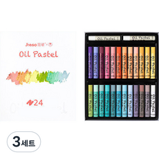 작은 오일 파스텔 클래식 소프트 마카롱 24p + 흰색 2p 세트, 24색, 3세트