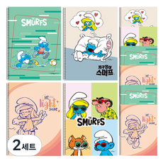 YOUNG ART 藍色小精靈 8格書寫線圈筆記本 10入組, 混色, 2套