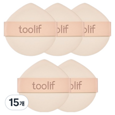 Toolif 霧面柔焦氣墊粉撲, 淺米色, 15個
