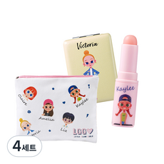 리틀글램걸즈 어린이 에코 파우치 손거울 립크레용 A세트, 랜덤발송(손거울, 립크레용), 4세트