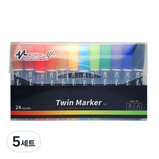 東亞PMS 24色雙頭油性麥克筆, 混合顏色, 5套, 120個