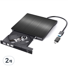 림스테일 USB 3.0 DVD RW 멀티 외장형 ODD + C타입 젠더 세트, LM-19(BK), 2개