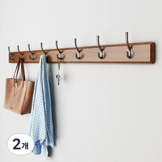 라라공방 엔틱 원목 인테리어 벽옷걸이 8단, 브라운, 2개