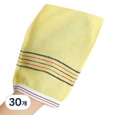 Rionheim 搓澡 大尺寸 強力義大利搓澡巾 橡膠鬆緊帶 去角質擦, 30個, 1入, 黃色