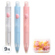 모던앳 DIY 꾸미기 노크식 볼펜, 투명, 9개
