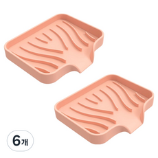 원이네 물빠짐 실리콘 비누받침대, 6개, 핑크