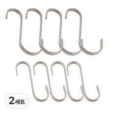 i-MATE 304不鏽鋼S型掛勾組 大 4入+小 4入, 單色, 2組