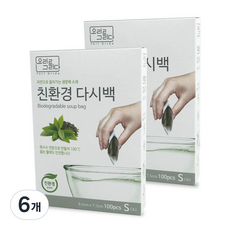 요리를그리다 친환경 다시백 S, 100개입, 6개