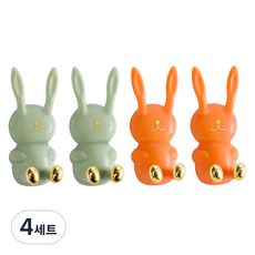 모나코올리브 래빗 다용도 칫솔꽂이 2종 세트, 민트 + 오렌지, 4세트