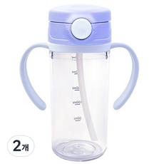 아가프라 트라이탄 빨대컵, 퍼플, 2개, 300ml