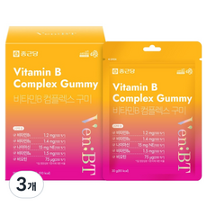 벤비티 데일리 케어 제로슈가 비타민B 구미 60p, 180g, 3개
