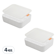 주앤지 속옷 양말 수납 정리함 서랍장 칸막이 칸칸이 정리 보관함 10칸 + 뚜껑 세트, 화이트, 4세트