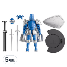 크블랑스 중세기사 구제관절 액션피규어 중세기시리즈 받침대 포함중세 피겨 세트 블루 13 x 16 cm, 5세트