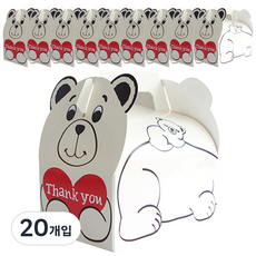 티나피크닉 동물모양 선물 포장상자, 북극곰, 20개입