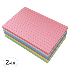 Bomif 雙面橫線彩虹便條紙 110g 12.7 x 7.6 cm 6款 x 50張 套組, 混合顏色, 2套