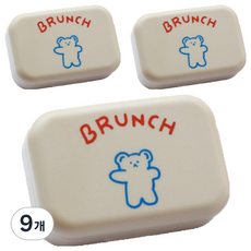 소울리치 심플 콘텍트렌즈 케이스, 브런치베어 베이지, 9개