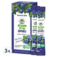 뉴트리디데이 리얼 100% NFC 착즙 유기농 블루베리 스틱, 280g, 3개 280g, 3개