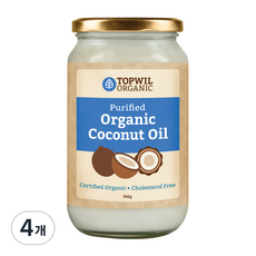 탑윌 유기농 정제 코코넛 오일 300g, 300ml, 4개