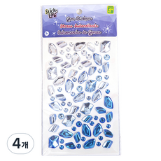 인아트 프리미엄 예쁜 보석 스티커, 그러데이션 블루, 4개