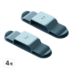 굿에스더 360도 멀티탭 전선코드 정리 거치대, 블루, 4개