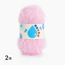 쎄비 촉촉 수세미 뜨개실, 베이비핑크, 2개 베이비핑크, 2개