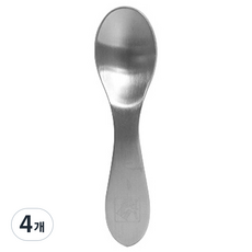 304不鏽鋼甜點橢圓匙, 銀色, 4個