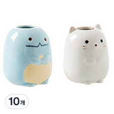 動物多用途牙刷架, 藍色恐龍 + 白色貓咪, 5組