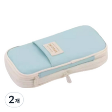 Eopu 高中生 大學生 上班族 粉彩感性鉛筆盒, 2個, 奶油藍