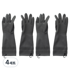 JAJU 橡膠手套 36cm, 灰色, 4套, FREE(one size)