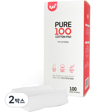 iya PURE 100 純棉化妝棉 60 x 70 mm, 100枚入, 2個