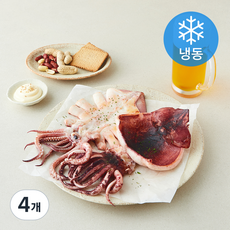 오바다 국내산 손질 오징어 (냉동), 4개, 400g(2미)