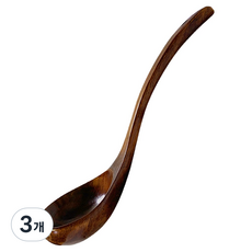 原木漆藝上菜湯勺, 自然色, 3個