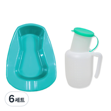 현대 대변기 HD-BP-01 + 남성용 소변기 HD-URM-11 세트, 그린 + 혼합색상, 6세트