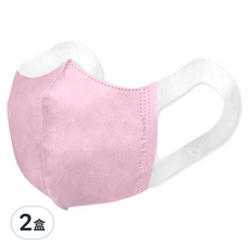 順易利 兒童3D立體口罩寬耳帶 S(16.5 x 12.5cm) 6~10歲, 粉色, 50片, 2盒
