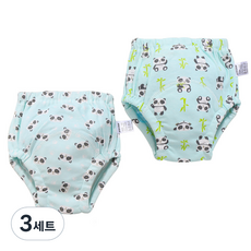 베베니즈 유아용 큐트패턴 배변훈련 팬티 2종 세트, 팬더, 3세트