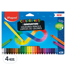Maped 不沾手蠟筆兼色鉛筆, 24色, 4套